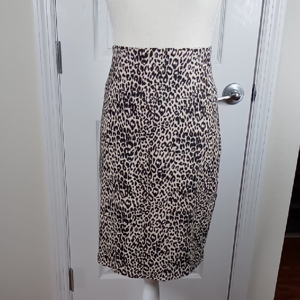 Dots Leopard Print Pencil Skirt High Waist Stretchy Size 9/10 Juniors